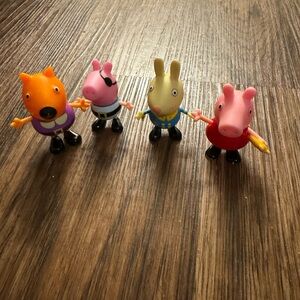 Lot of 4 Peppa Pig Freddy Fox Pirate George Richard Rabbit Toy Figures